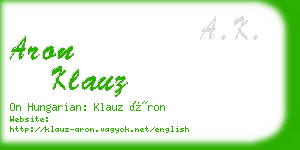 aron klauz business card